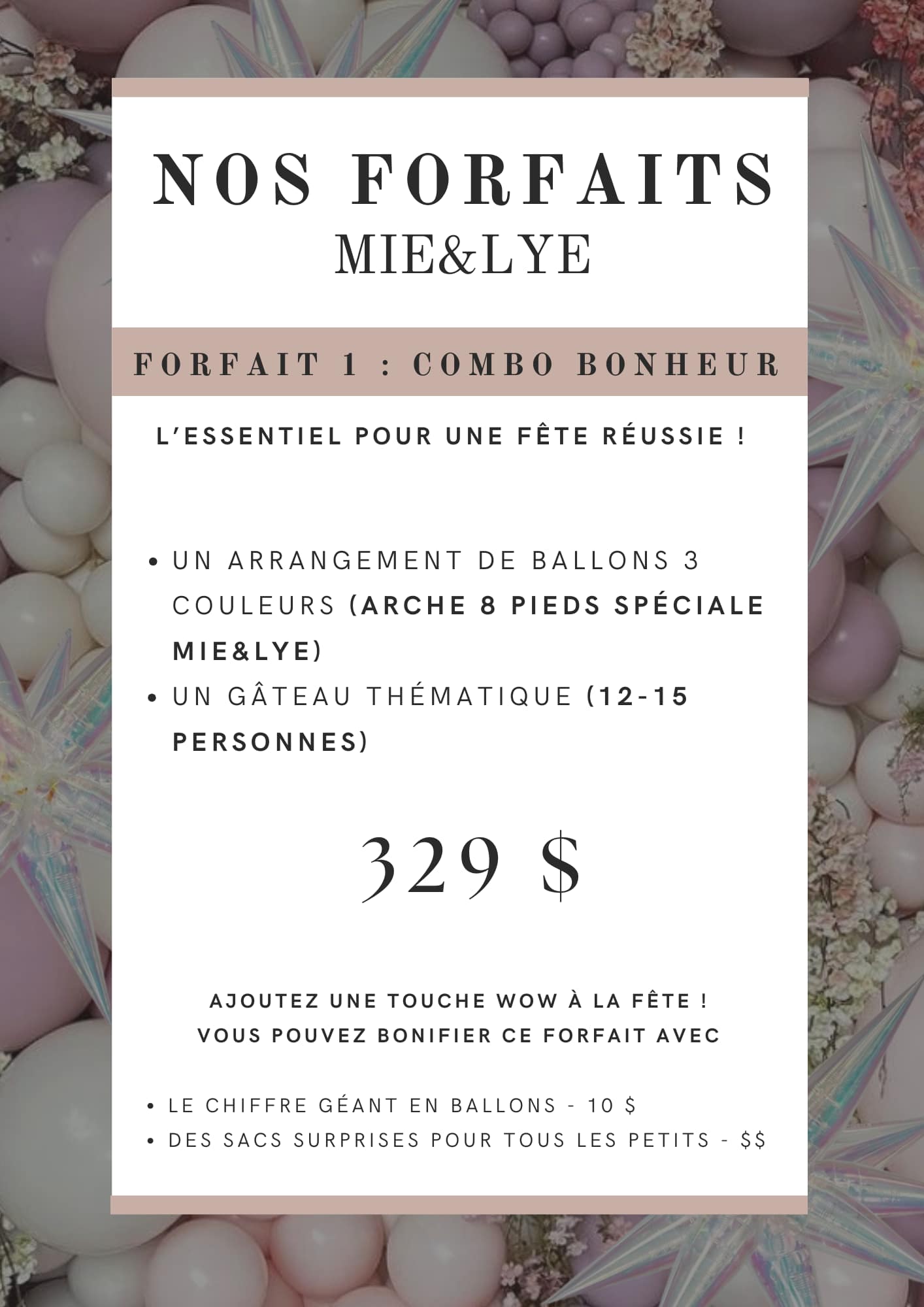 Combo Bonheur - MIELYE ÉVÈNEMENTS