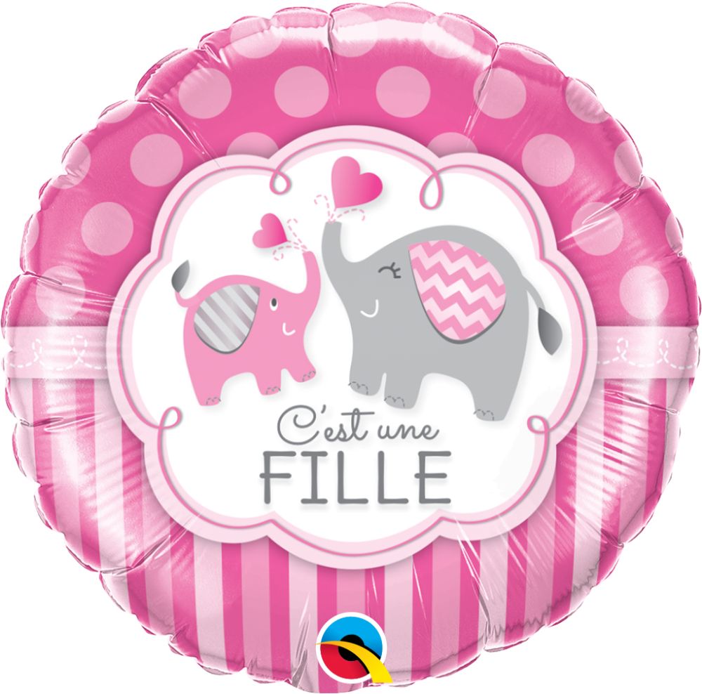 Ballon Éléphants C'est une Fille