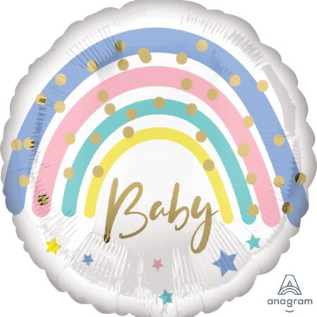 Ballon bébé arc-en-ciel pastel de 18 pouces