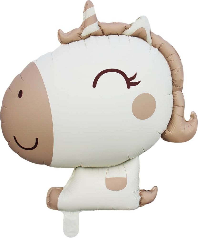 Ballon bébé licorne couleur latte mat