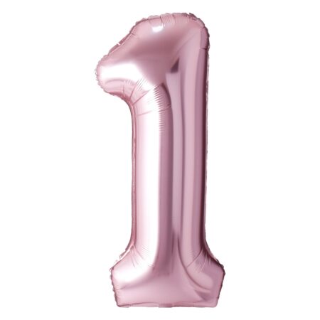 Ballon chiffre 1 or rose