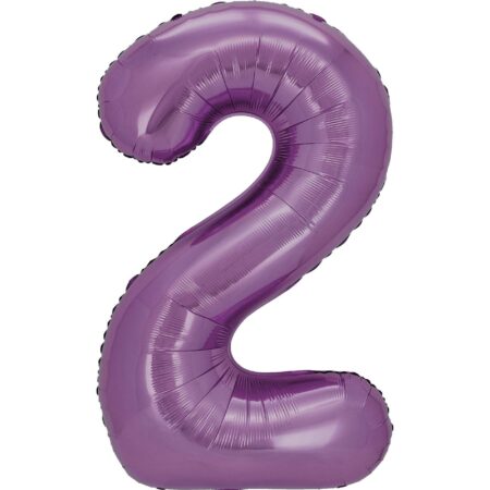 Ballon chiffre 2 lilas de 34 pouces