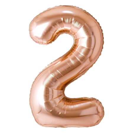 Ballon chiffre 2 or champagne de 34 pouces