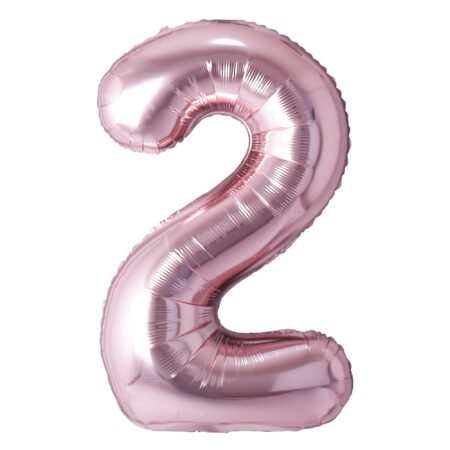 Ballon chiffre 2 or rose de 34 pouces