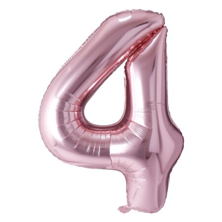 Ballon chiffre 4 or rose de 34 pouces