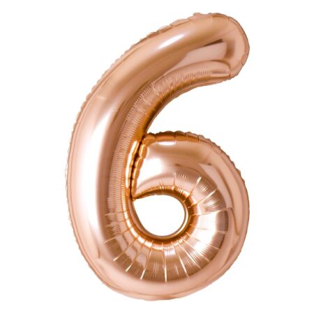 Ballon chiffre 6 or champagne de 34 pouces