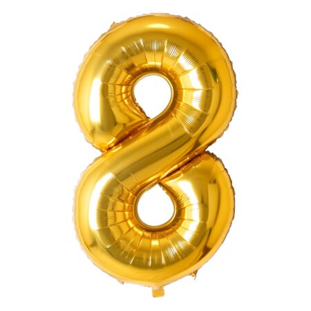 Ballon chiffre 8 doré de 34 pouces