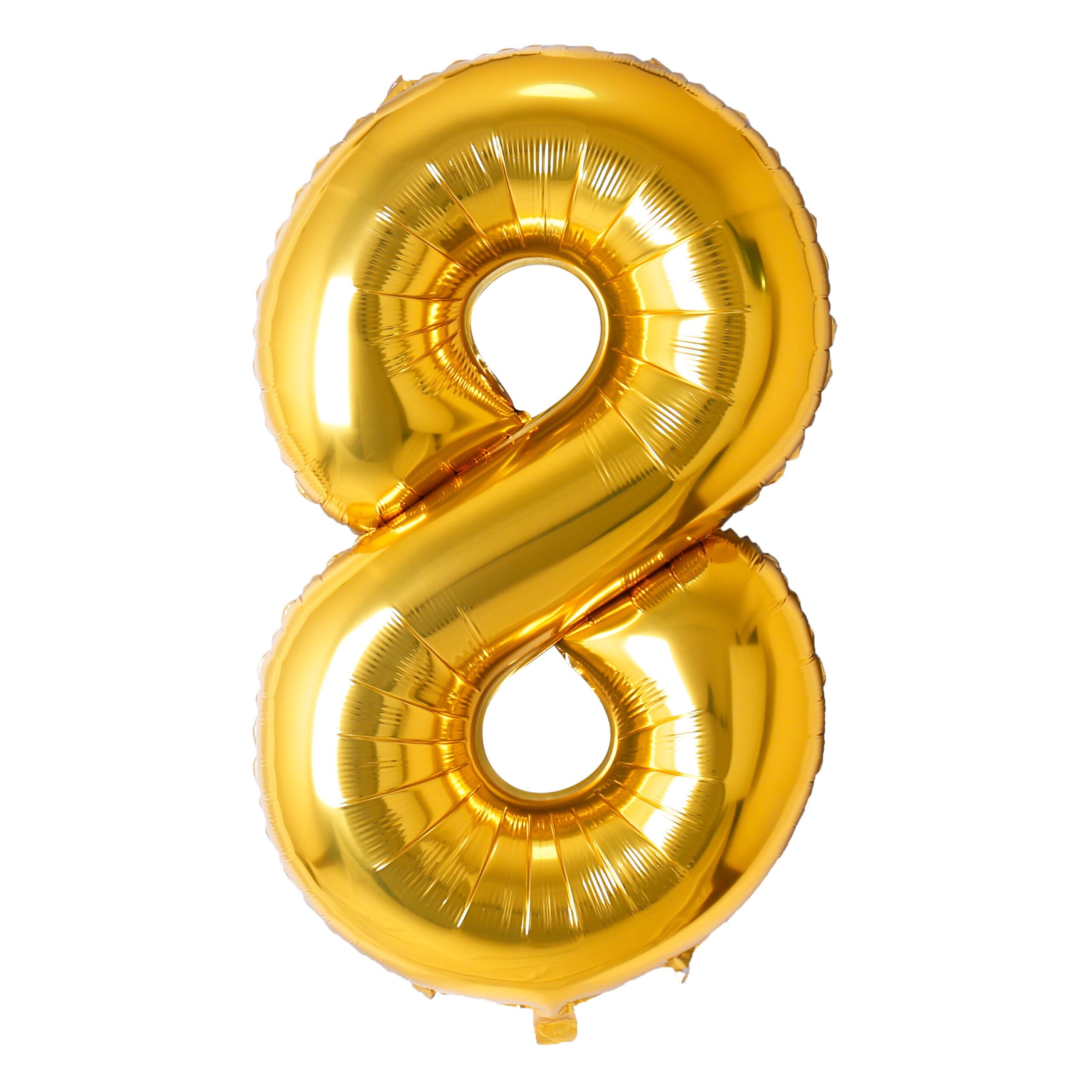 Ballon chiffre 8 doré de 34 pouces