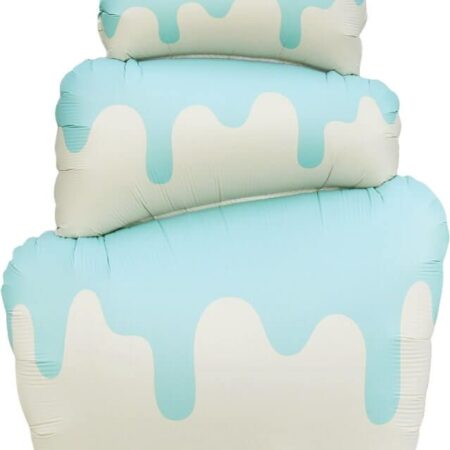 Ballon gâteau bleu mat