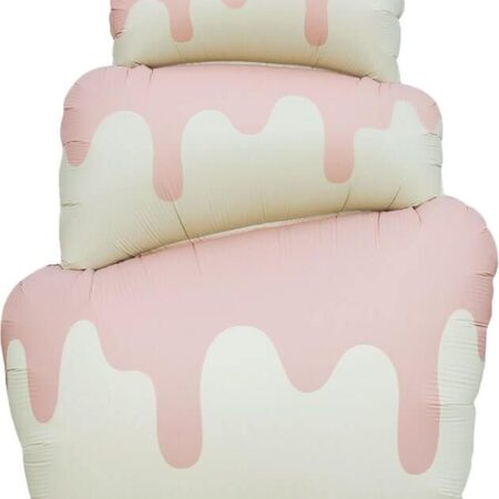 Ballon gâteau rose mat