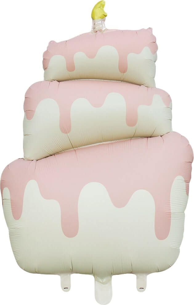 Ballon gâteau rose mat