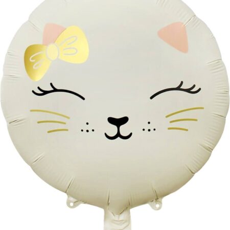 Ballon couleur crème mate - tête de chat