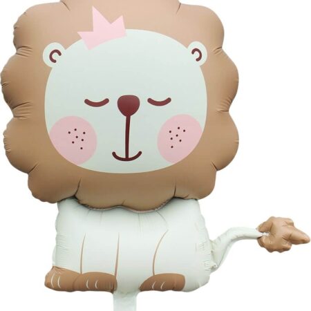 Ballon lion couleur latte mat de 74 cm