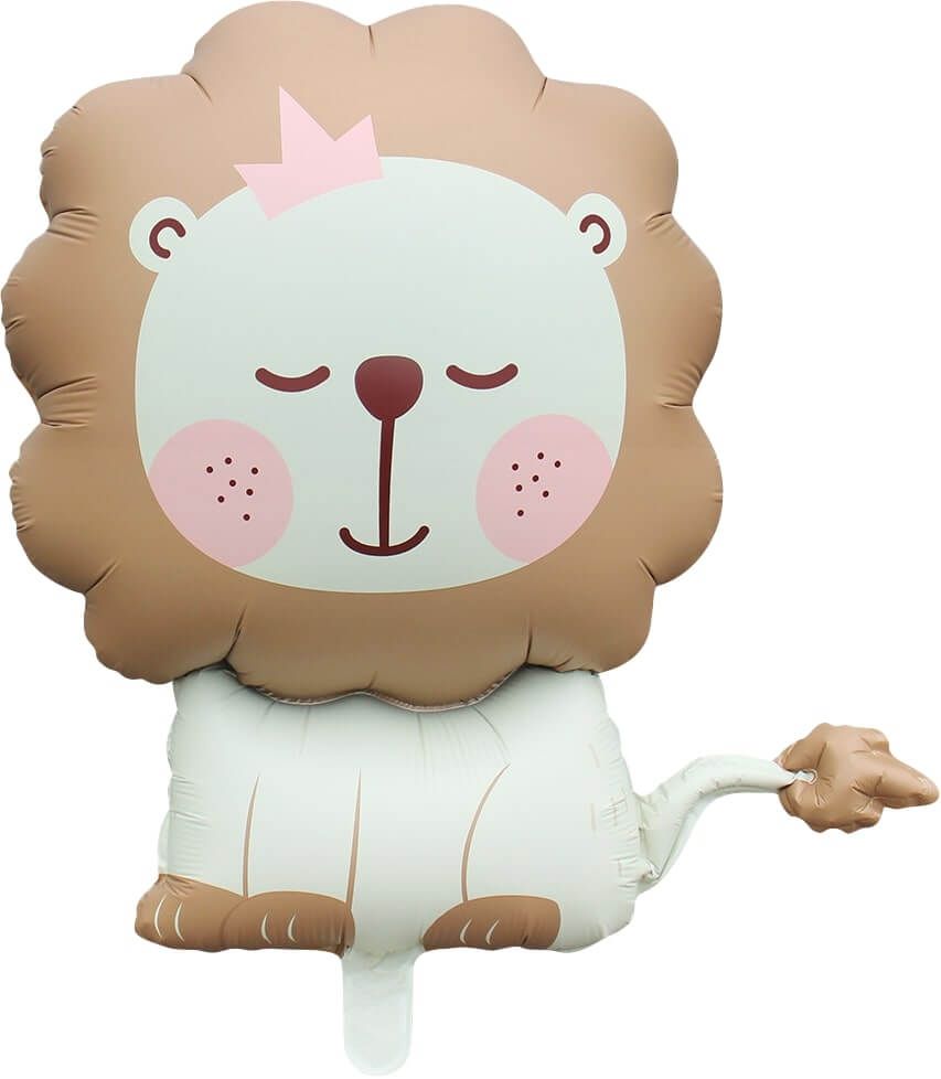 Ballon lion couleur latte mat de 74 cm